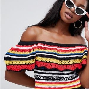 🎉ONE HOUR SALE! crochet off the shoulder top